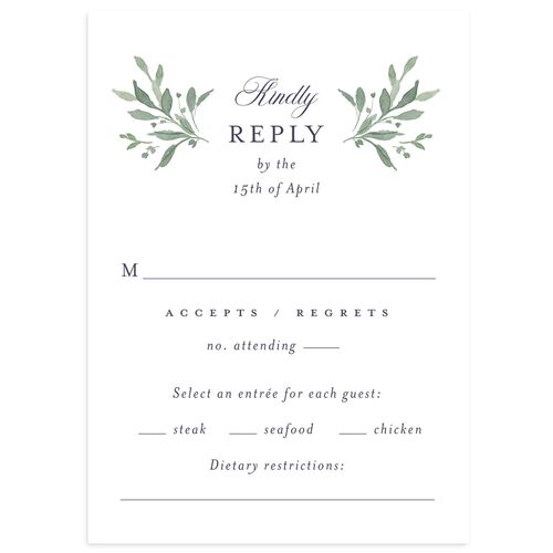 Religious Catholic Cross Greenery Wedding Response Cards Cruise Signature Standard
