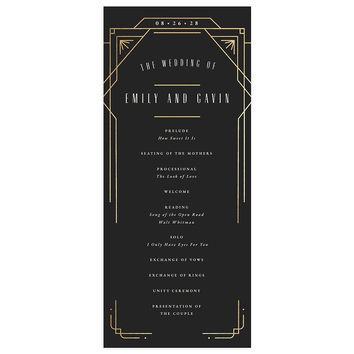 Vintage Deco Wedding Programs