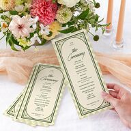 Retro Tropical Destination Wedding Programs Pear Signature