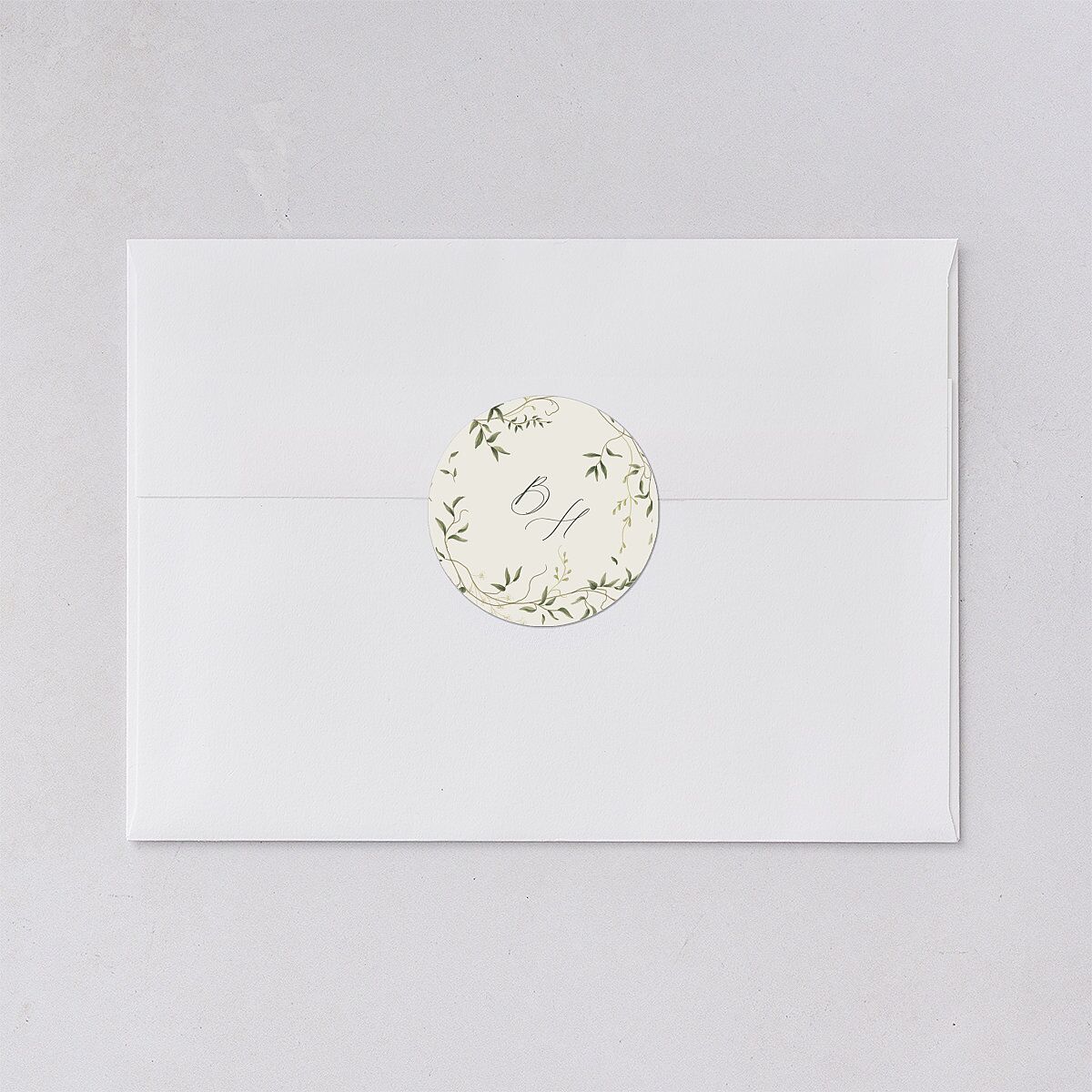 Dainty Fairytale Greenery Wedding Stickers Hunter Green