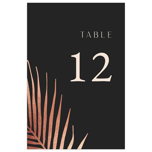 Lavish Palm Table Numbers Rose Gold Licorice Signature