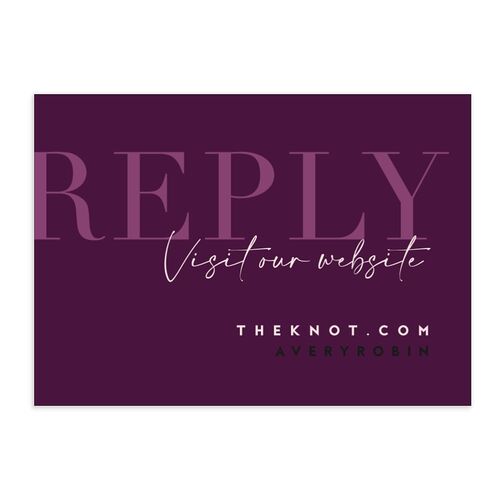 Modern Vow URL RSVP Cards Bordeaux Signature Standard