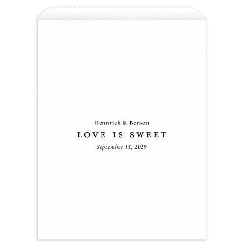 Refined Monogram Wedding Day Paper Favor Bags White Ocean Wax-Lined Food Safe Paper