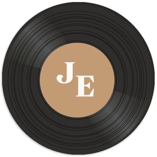 Music Lovers Wedding Stickers Tan Circle