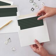 Our Merriest Year Baby Announcement Envelope Liners Hunter Green Standard