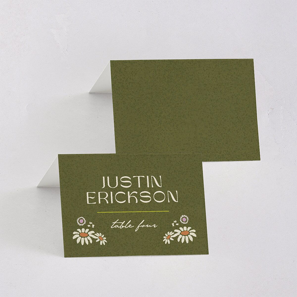 Wildflower Nouveau Place Cards Dark Camo Signature