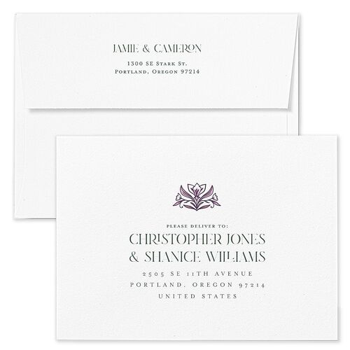 Church Stained Glass Save The Date Card Envelopes Kraft Hunter Green Both Recipient and Return Addresses Signature Standard