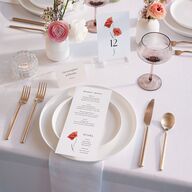Wild Poppies Place Cards Pure White Signature