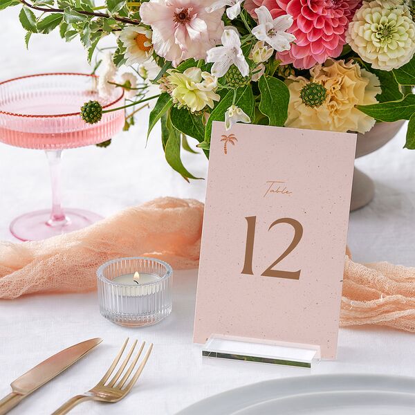 Beach Party Table Numbers Pink Cotton Signature