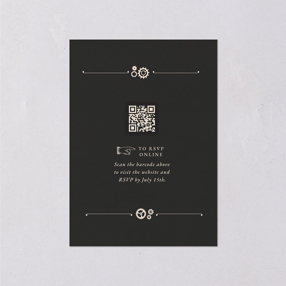 Steampunk Vintage Wedding Response Cards Charcoal Signature Standard