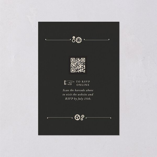 Steampunk Vintage Wedding Response Cards Charcoal Signature Standard