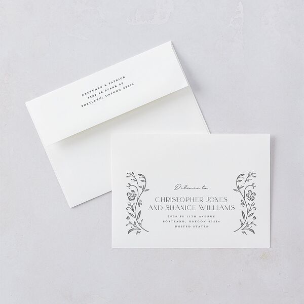 Ornate Storybook Wedding Invitations Dark Emerald Signature Blank No Standard