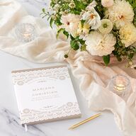 Papel Picado De Mexico Wedding Guest Book Taupe
