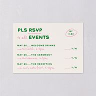 Whimsically Retro Handwritten Note Wedding Response Cards Kelly Green Signature Standard