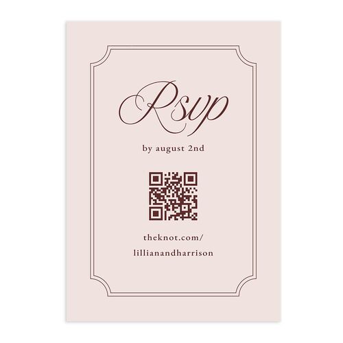 Elegant Oval Monogram QR Code RSVP Cards Blush Signature Standard
