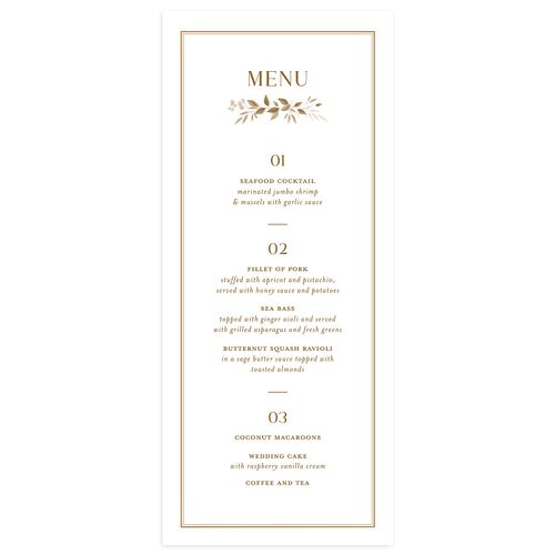 Greenery Frame Menus Tan Signature