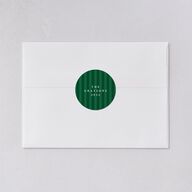 Classic Holiday Stripes Holiday Stickers Jewel Green Circle
