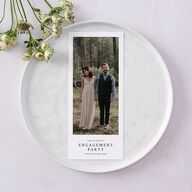 Captured Love Engagement Party Menus Pure White Signature