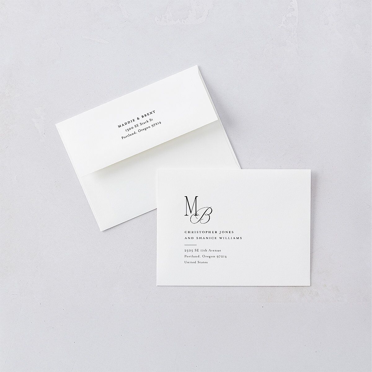 Romantic Monogram Photo Thank You Cards Pure White