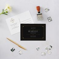 Old Hollywood Glam Thank You Postcards Charcoal