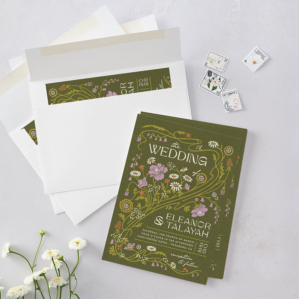 Wildflower Nouveau Wedding Invitations — view 4