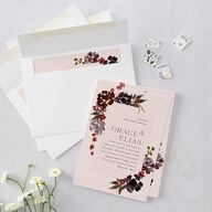 Autumn Romance Wedding Invitations Chocolate Signature Blank No