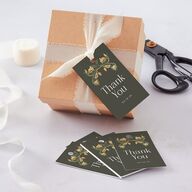 Rustic Nouveau Favor Gift Tags Gold Hunter Green Signature