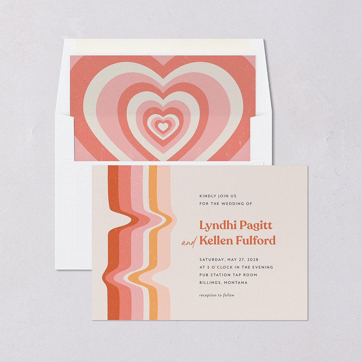 Groovy Lines Envelope Liners Standard Coral Pink Liner