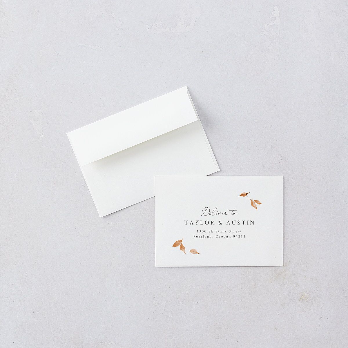Leafy Garland Foil Wedding Response Cards Gold Champagne Signature Standard