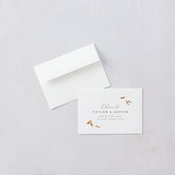 Leafy Garland Foil Wedding Response Cards Gold Champagne Signature Standard