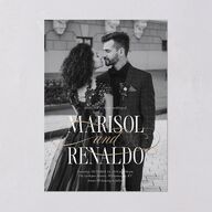 Polished Photo Foil Wedding Invitations Pure White Gold Signature Blank Standard No