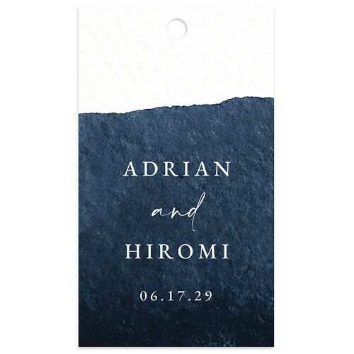 Layered Watercolor Favor Gift Tags Navy Signature