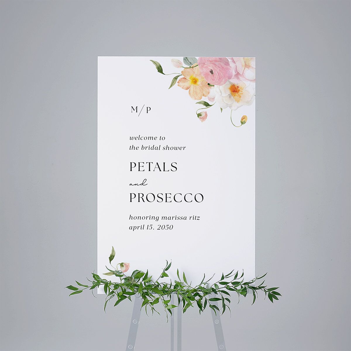 Pastel Garden Bridal Shower Standard Welcome Sign Large Pink Cotton Standard Indoor Foam Core L Welcome