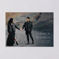 Shimmer Dust Save The Date Cards Gold Dark Emerald Signature smooth Blank No