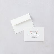 Flora Garden Border Response Card Envelopes Moody Blue White Return Address Signature Standard
