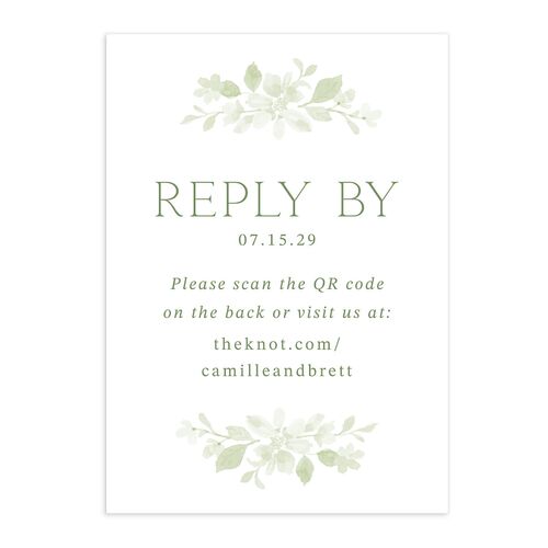 Porcelain Blue Floral Watercolor QR Code RSVP Cards Moss Signature Standard