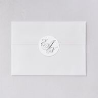 Exquisite Calligraphy Wedding Stickers Pure White Circle