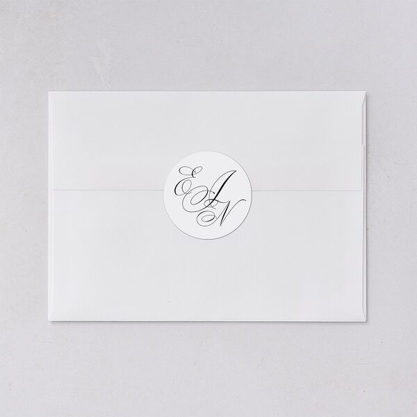 Exquisite Calligraphy Wedding Stickers Pure White Circle