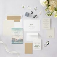 Boston Skyline Wedding Invitations Champagne Signature Blank No Standard