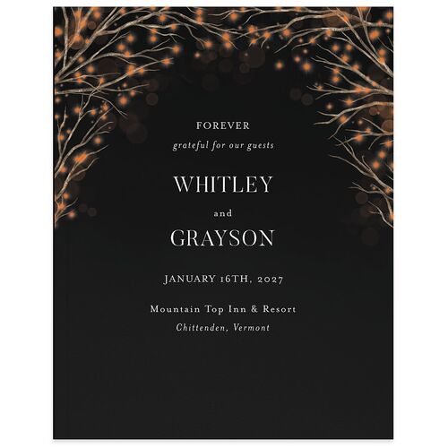 Snowflake Branches Guest Books Midnight