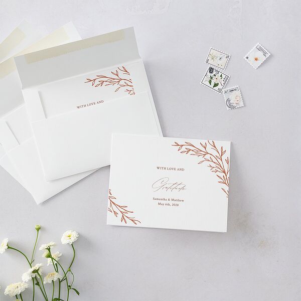 Rustic Branches Thank You Cards Terracotta