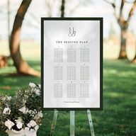 Refined Monogram Standard Seating Chart Large Dark Green Standard Indoor Foam Core L Seating
