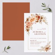 Bohemian Arch Foil Wedding Invitations Gold Rust Signature Blank No Standard