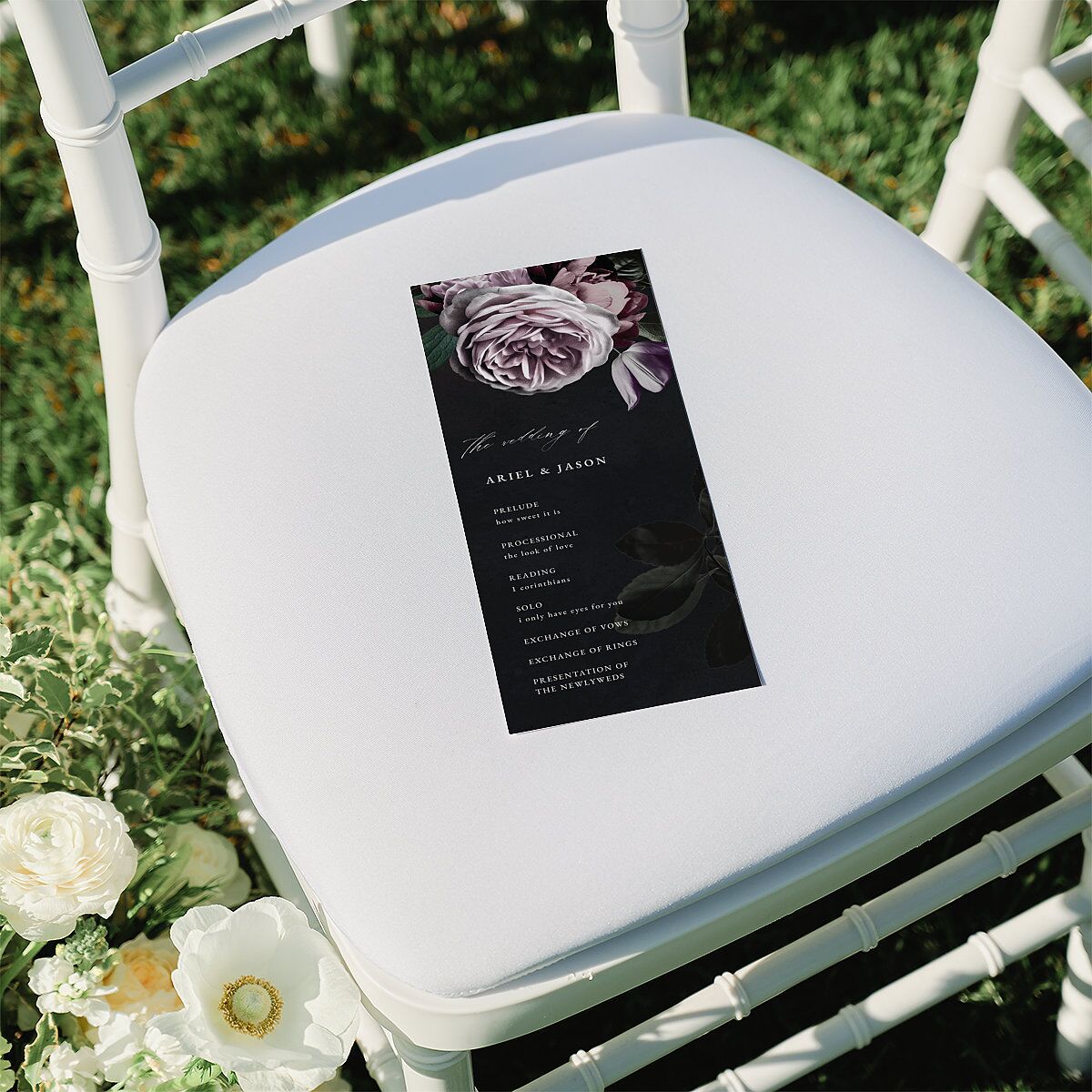 Modern Rose Wedding Programs Plum Signature