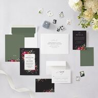 Blooming Botanical Wedding Invitations Midnight Signature Blank No Standard
