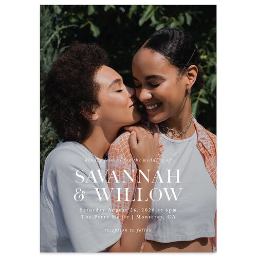 Elegant Snapshot Wedding Invitations Ruby Signature Blank No Standard