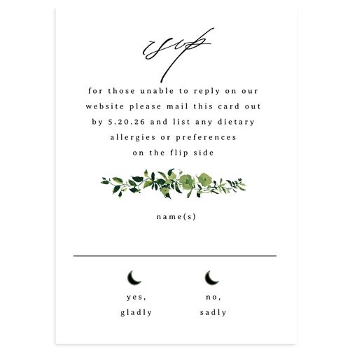 Simple Vine Wedding Response Cards Charcoal Signature Standard
