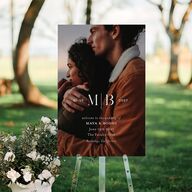 Monogram Portrait Standard Welcome Sign Large Midnight Standard Indoor Foam Core L Welcome