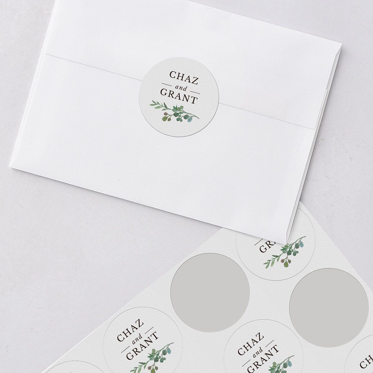 Leafy Hoops Wedding Stickers — view 3