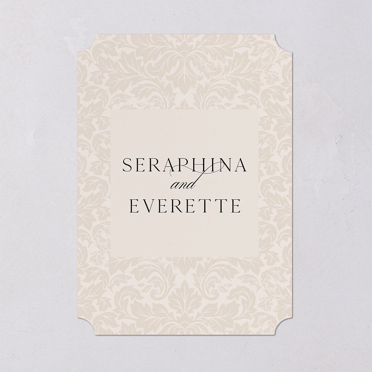 Elegant Damask Save The Date Cards Silver Champagne Signature smooth Blank No